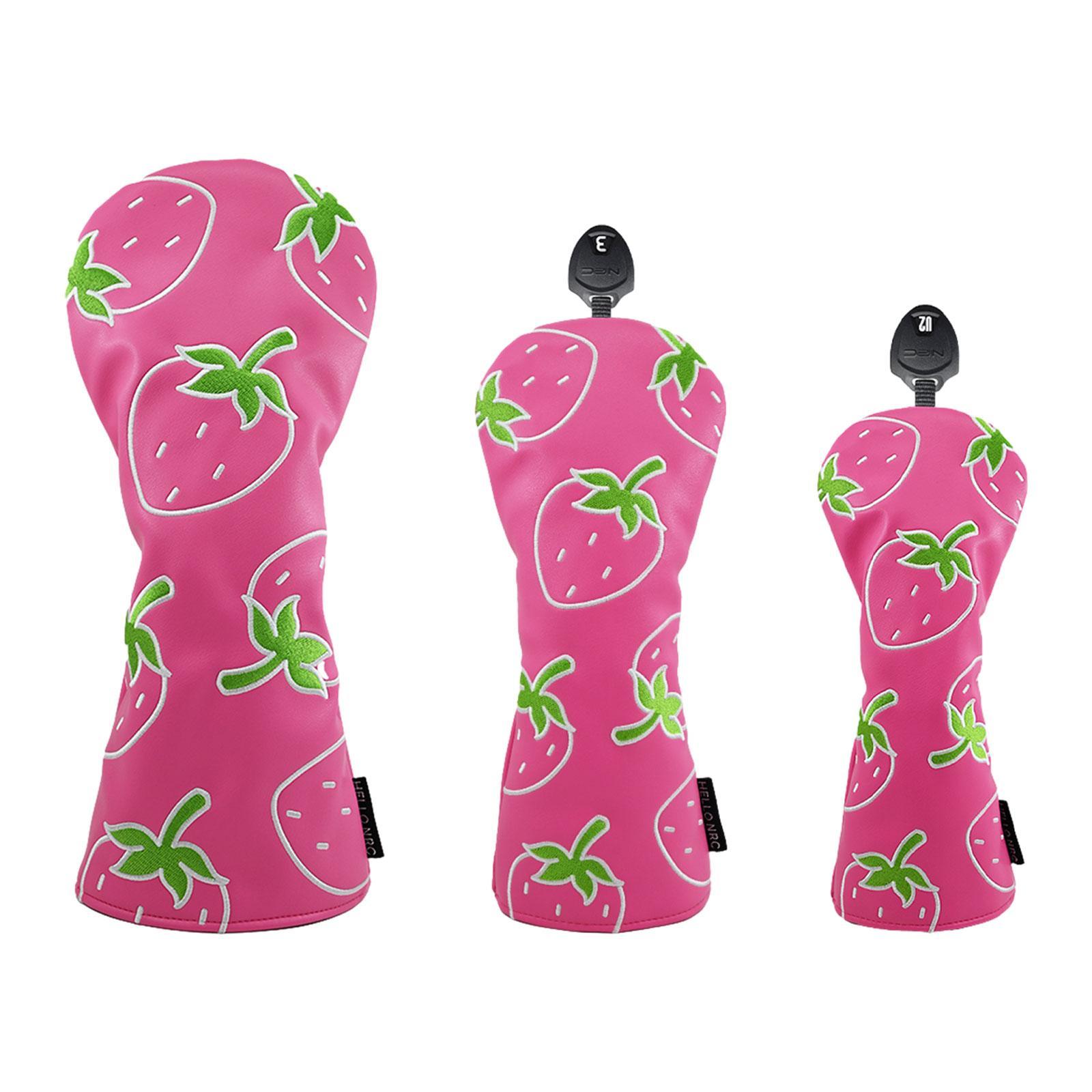 Golf Equipment Gifts - Strawberry Printed Wood Headcover Protector Equipment